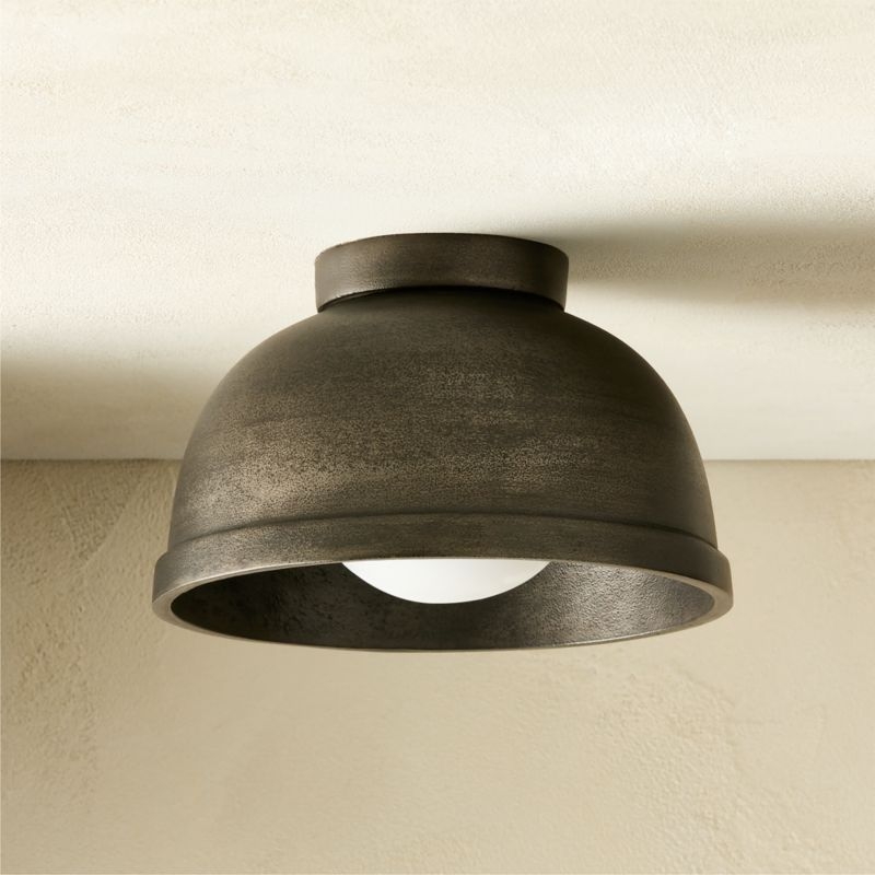 Capitola Indoor/Outdoor Black Cast Aluminum Flush Mount Light - Image 3