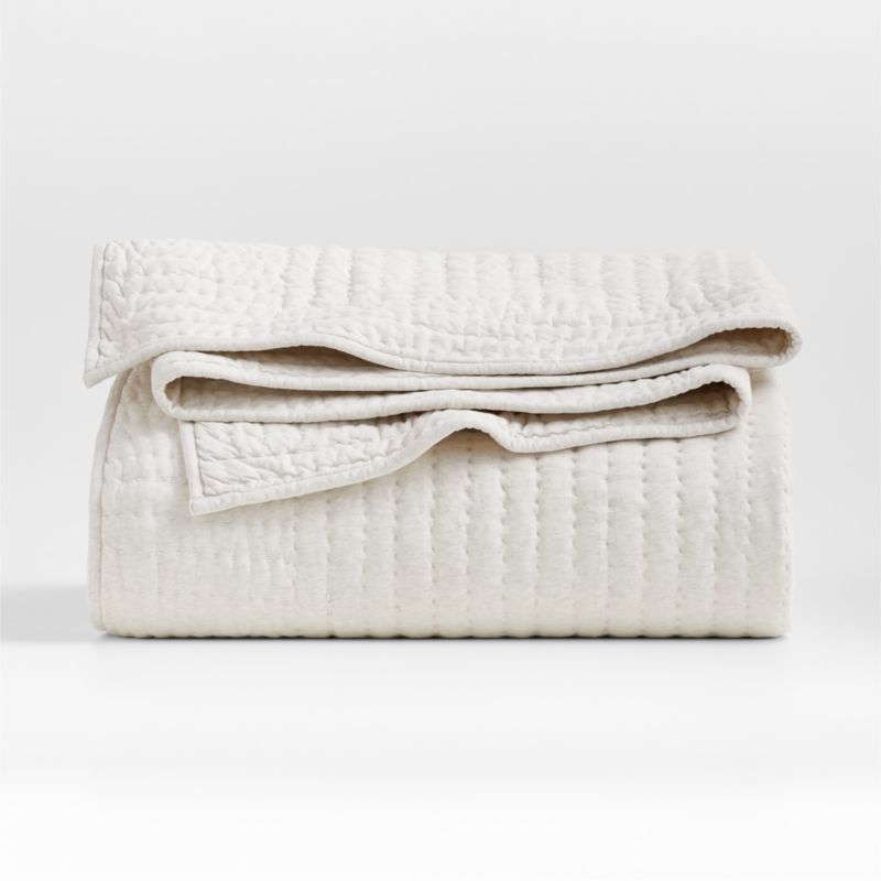 Cozysoft Organic Cotton Jersey Heathered Ivory Full/Queen Quilt - Image 6