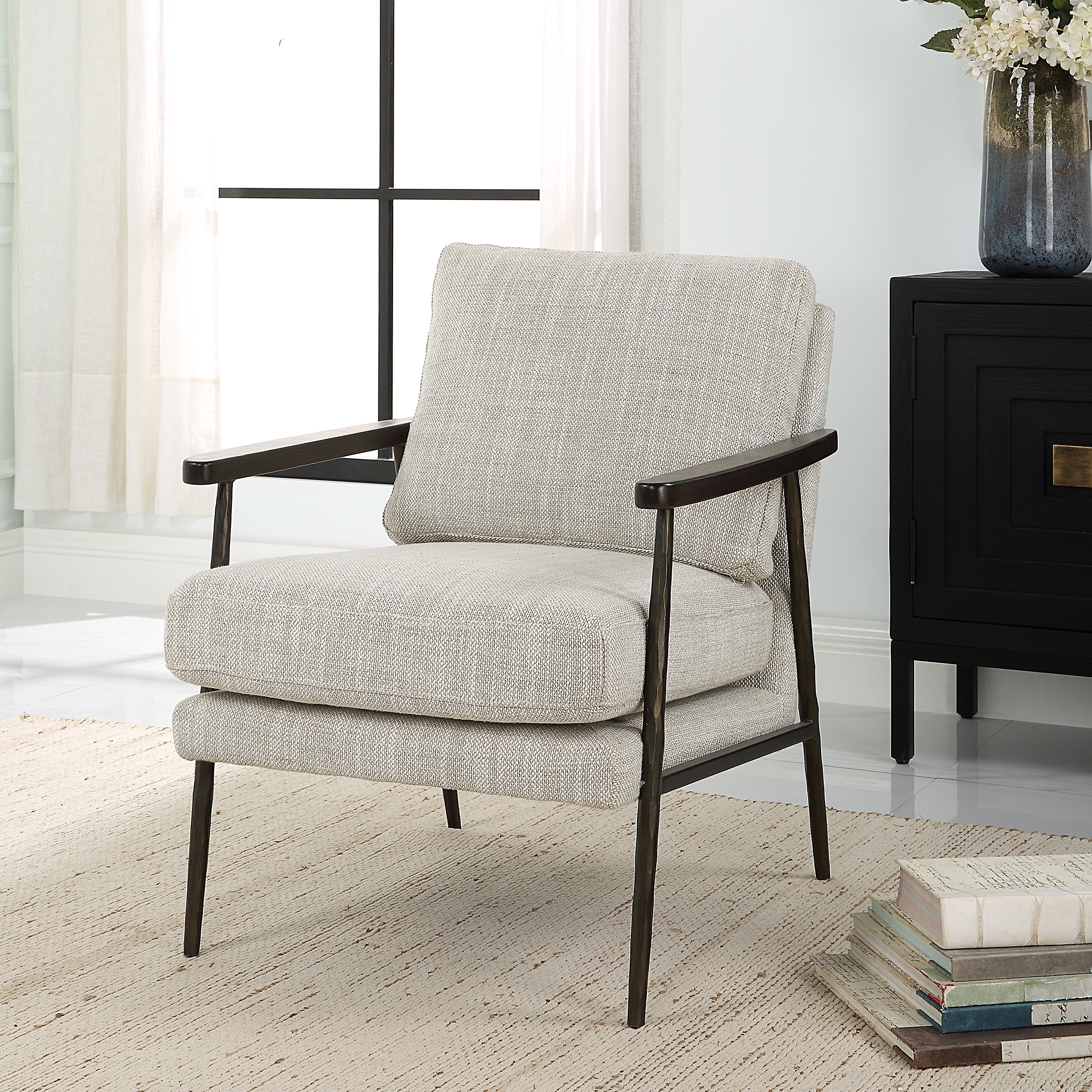 Sebastian Cast Iron Accent Chair - Image 1