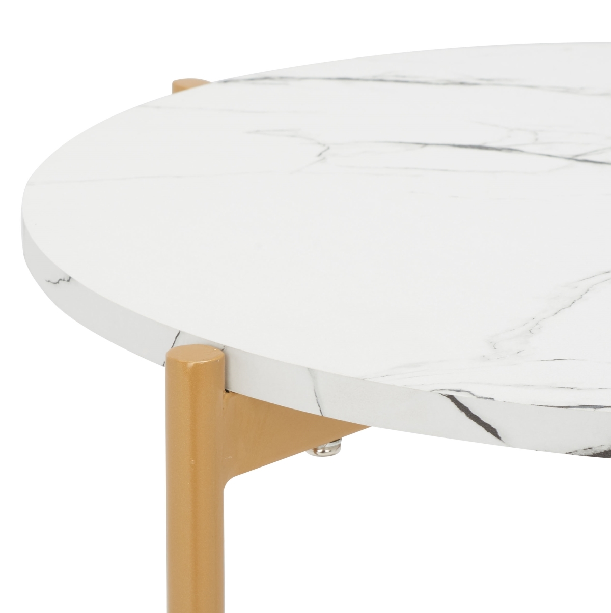 Calina Accent Table - White Marble / Gold - Safavieh - Image 3