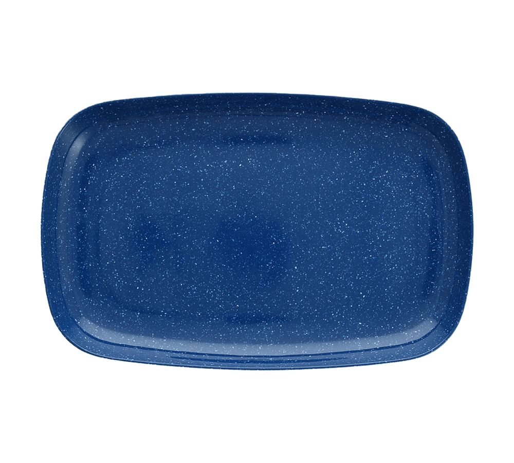 Fortessa Camp Melamine Coupe Platter, 14"L X 9"W, Blue - Image 0