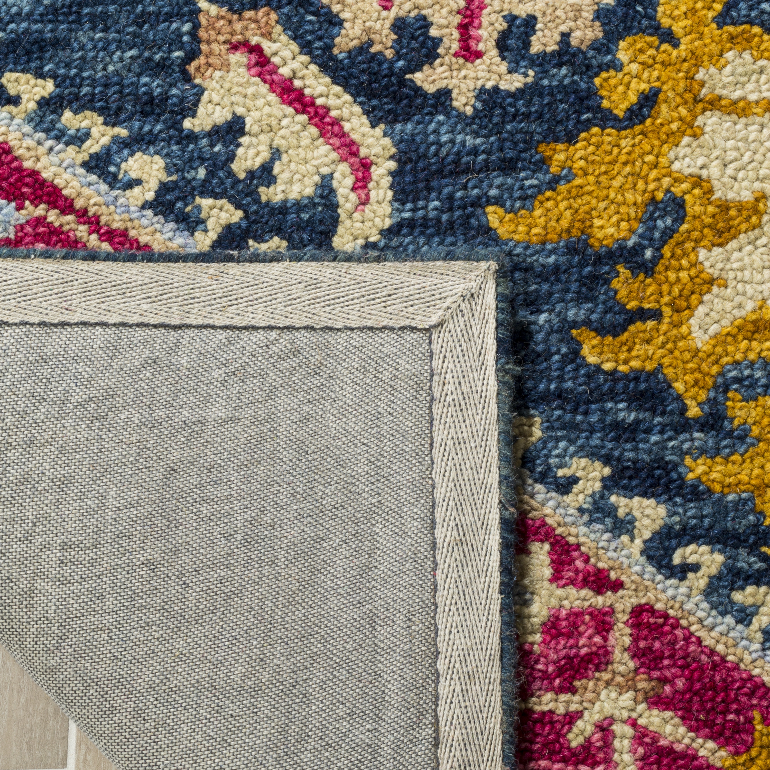 Arlo Home Hand Tufted Area Rug, APN513N, Navy/Fuchsia,  2' 3" X 7' - Image 2