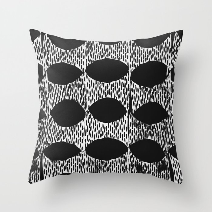 Arches Block Print In Black Throw Pillow by House Of Haha - Cover (16" x 16") With Pillow Insert - Indoor Pillow - Image 0