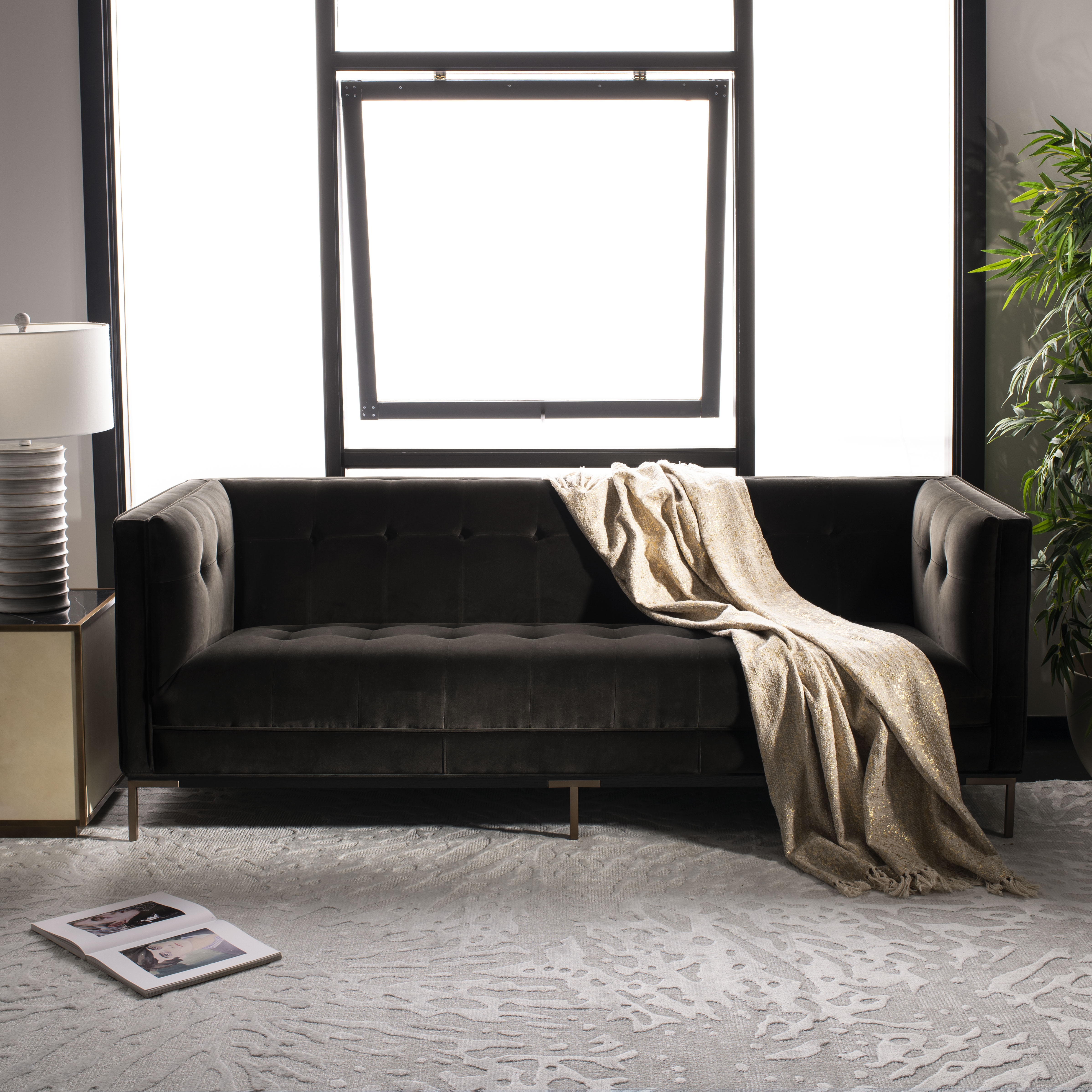 Sienne Tufted Velvet Sofa - Shale - Arlo Home - Image 8