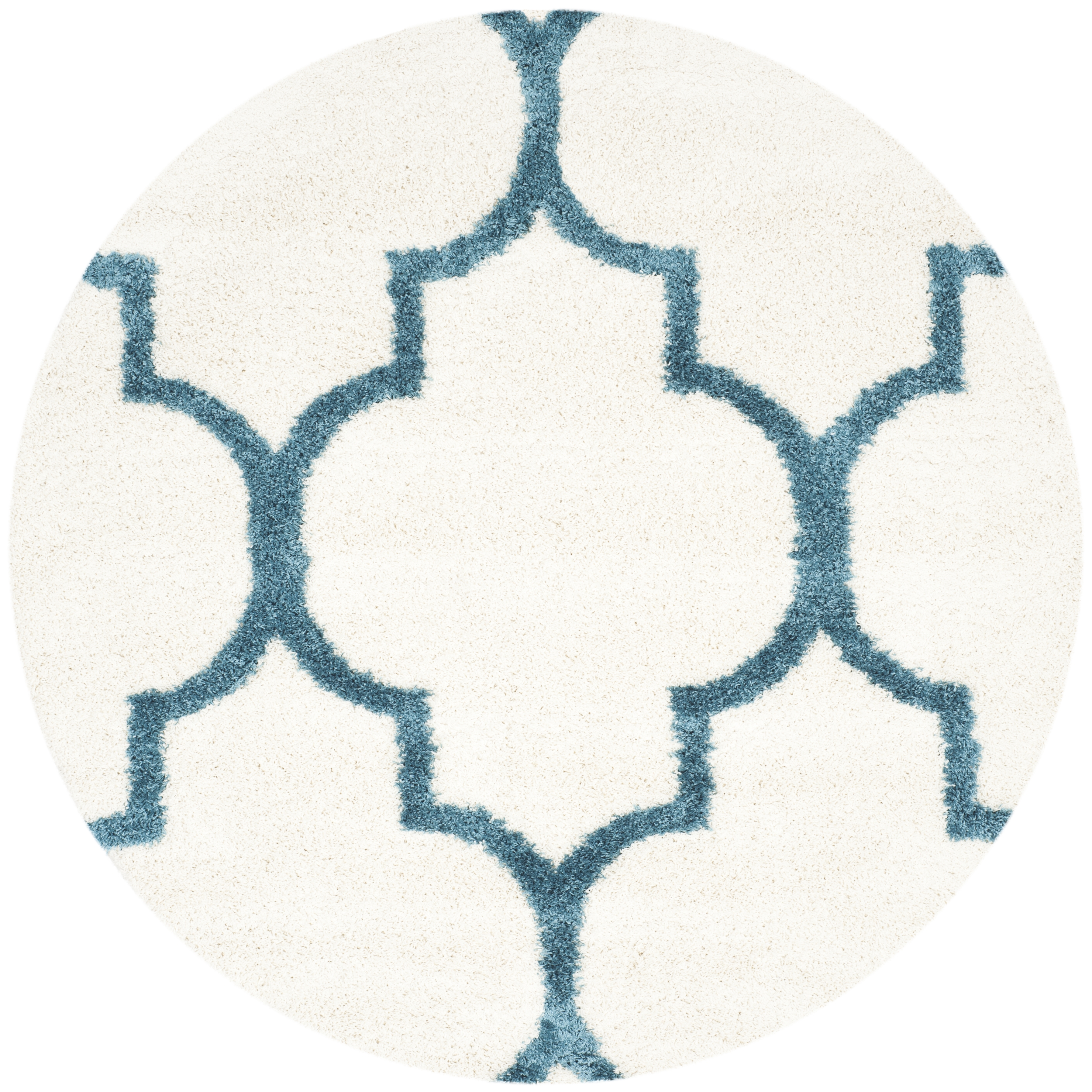 Arlo Home Woven Area Rug, SGK566C, Ivory/Blue,  6' 7" X 6' 7" Round - Image 0