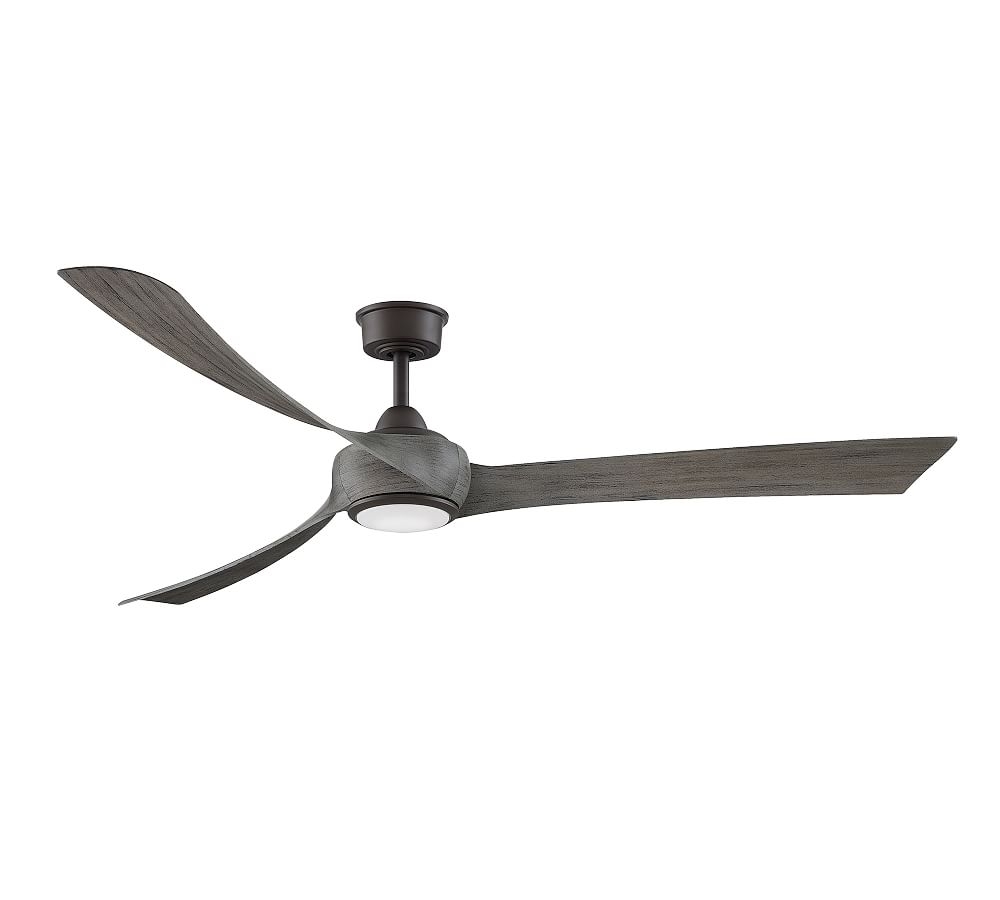 Wrap 72" Indoor/Outdoor Ceiling Fan With Led Light Kit, Matte Greige/Weathered Wood Blades - Image 0