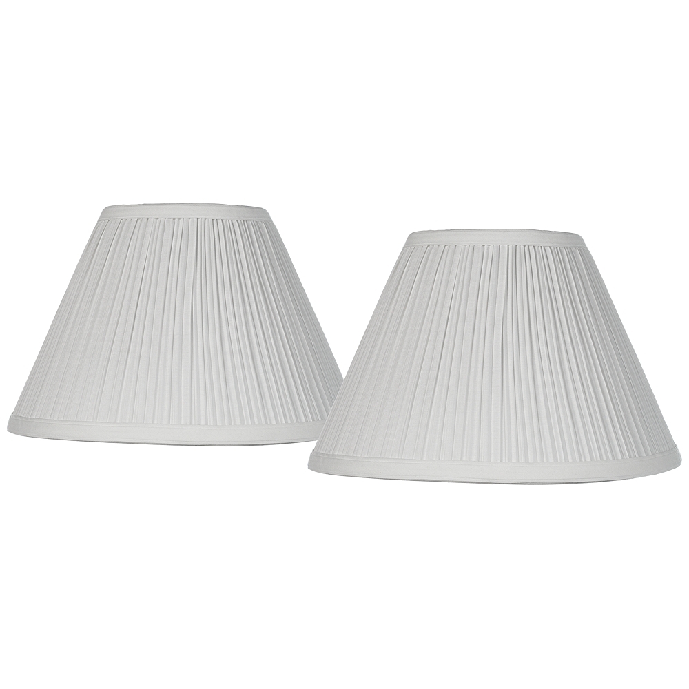 Springcrest White Mushroom Pleated Set of 2 Shades 5x11x7.5 (Clip-On) - Image 0
