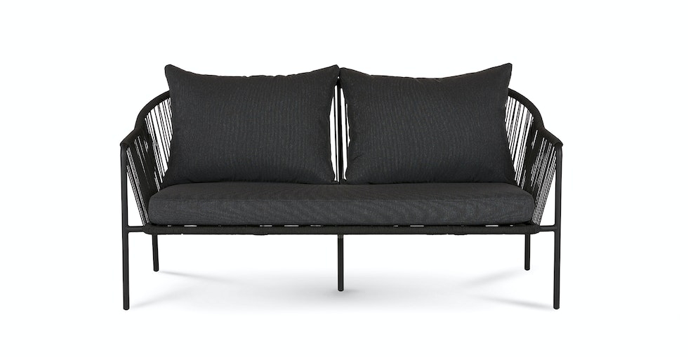 Calicut 67" Outdoor Loveseat - Coast Black - Image 0