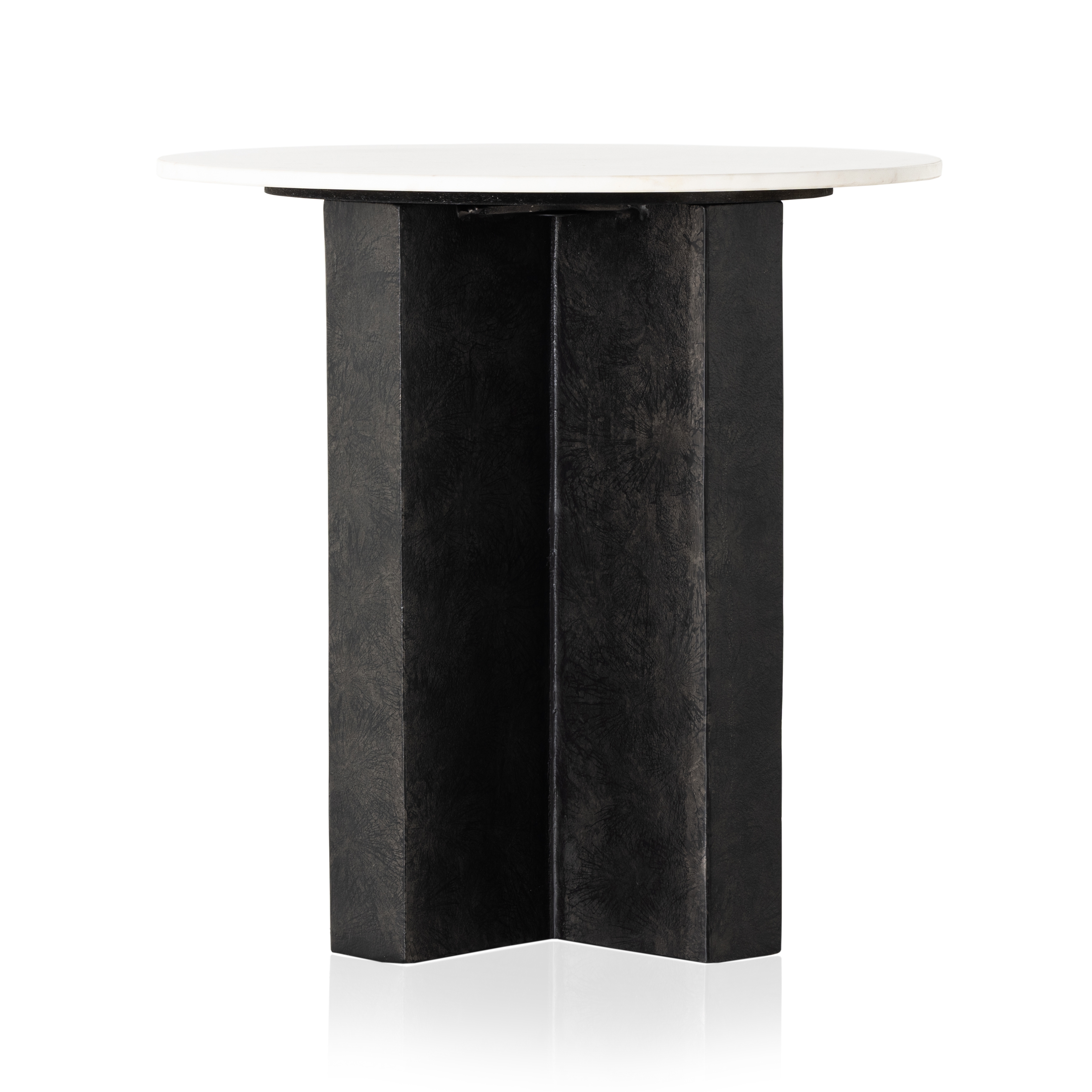 Terrell Round End Table-Plsh White - Image 4