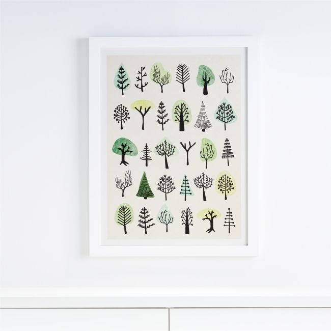Happy Trees Framed Wall Art Print - Image 0