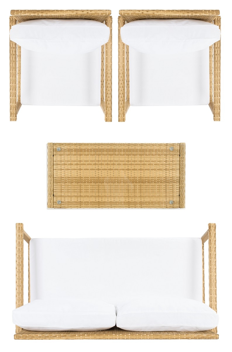 Garnen 4 Pc Living Set - Natural / White - Safavieh - Image 7