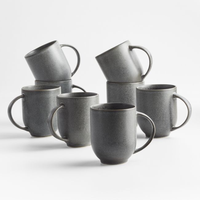 Craft 11.75-oz. Charcoal Mugs, Set of 8 - Image 0