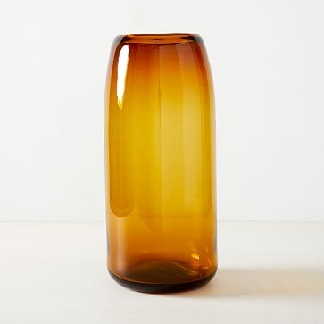 Mexican Glass Vases, Hurricane, Amber, Large - Image 0