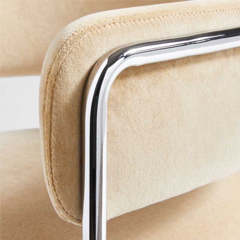 Malak Chrome Upholstered Dining Armchair - Image 8