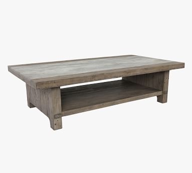 Gordon 66" Rectangular Reclaimed Wood Coffee Table, Corsican Gray - Image 2