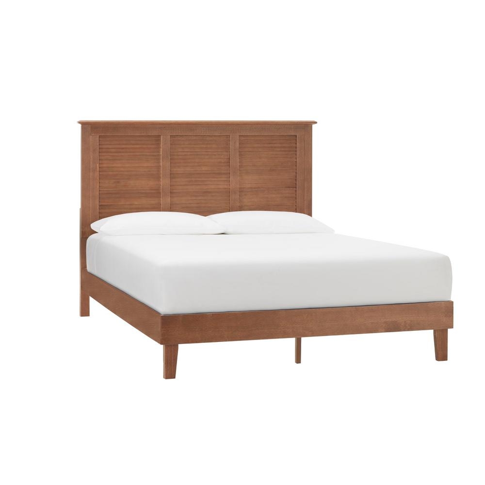 StyleWell Dorstead Walnut (Brown) Wood Queen Bed with Shutter Back (80.30 in W. X 48 in H.) - Image 0