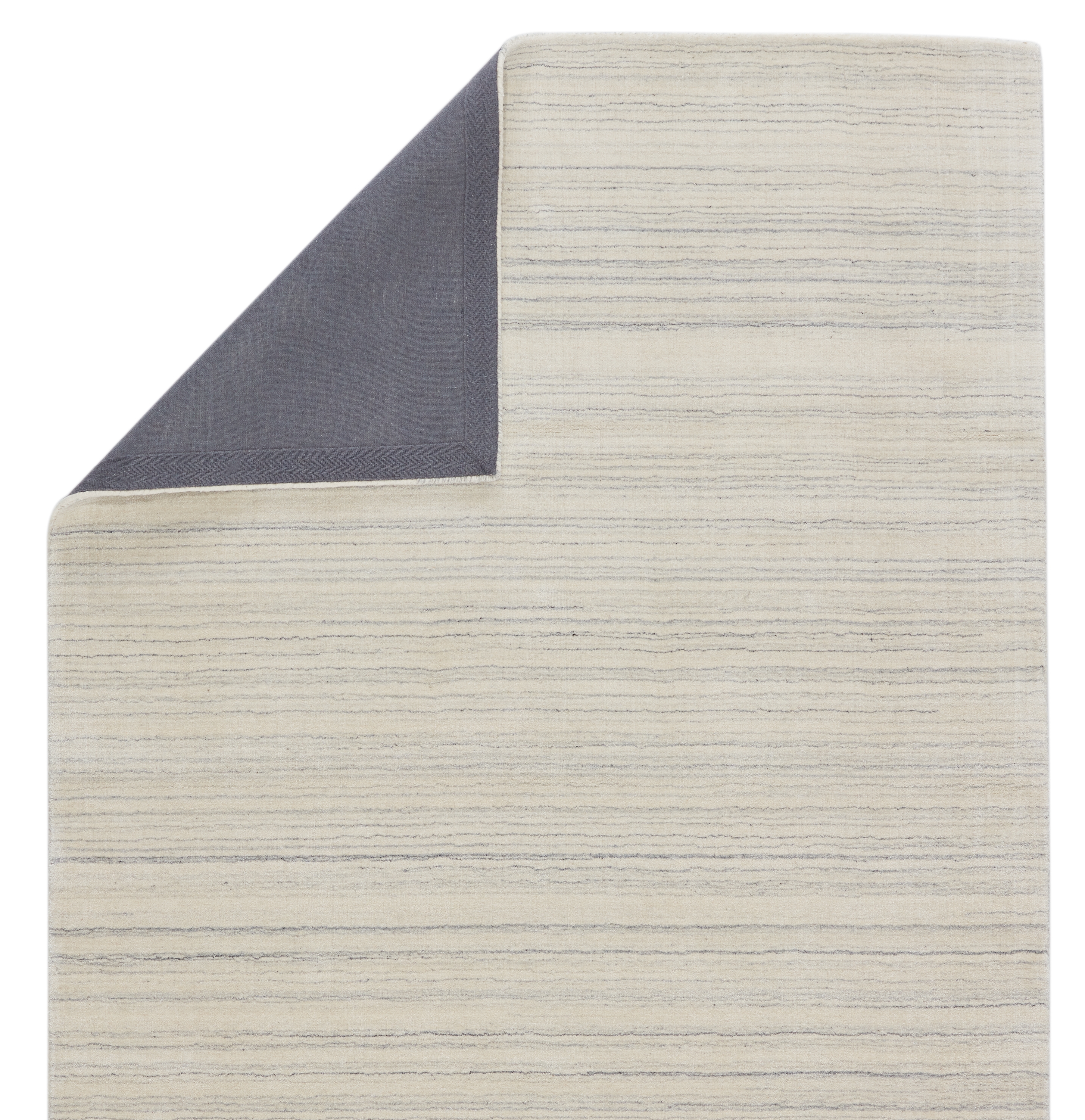 Oplyse Handmade Stripe White/ Gray Area Rug (8' X 10') - Image 2