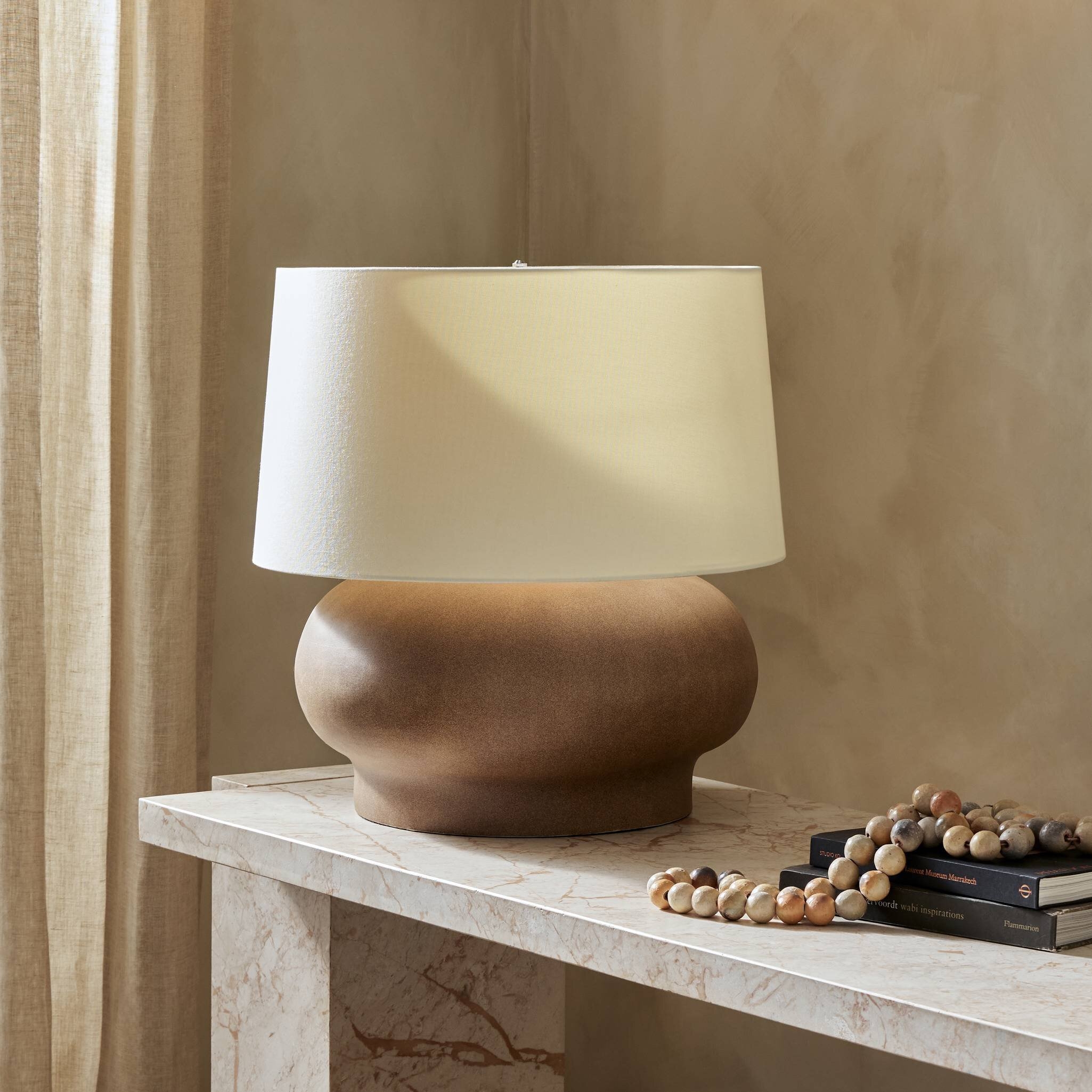 Kragen Table Lamp - Dark Sand Porcelain Ceramic - Image 7