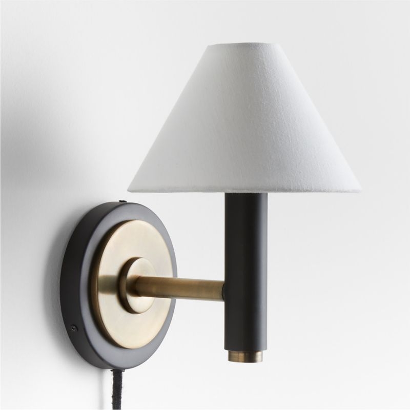 Lempicka Steel Single-Light Plug In Wall Sconce - Image 3