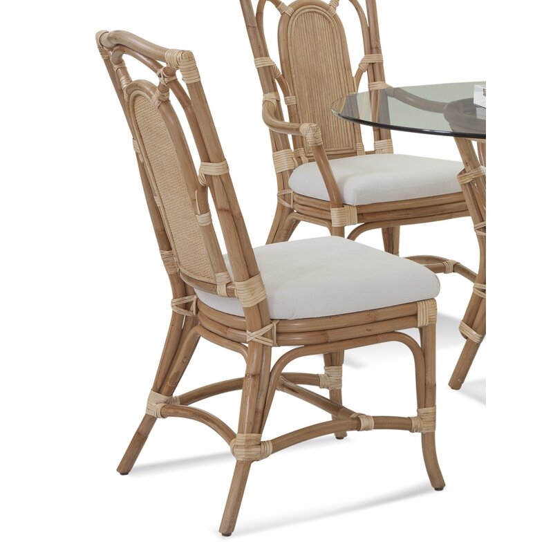 Braxton Culler Bay Walk Upholstered Dining Chair (Set of 2) Upholstery Color: Beige, Frame Color: Frost White - Image 0