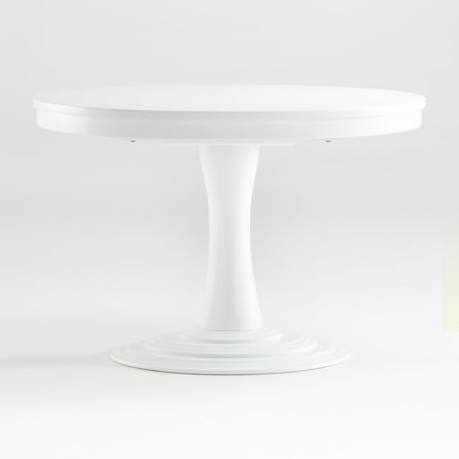 Aniston White 45" Round Extension Dining Table - Image 1