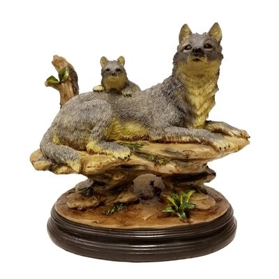 Wolf And Cub Figurine - Image 0