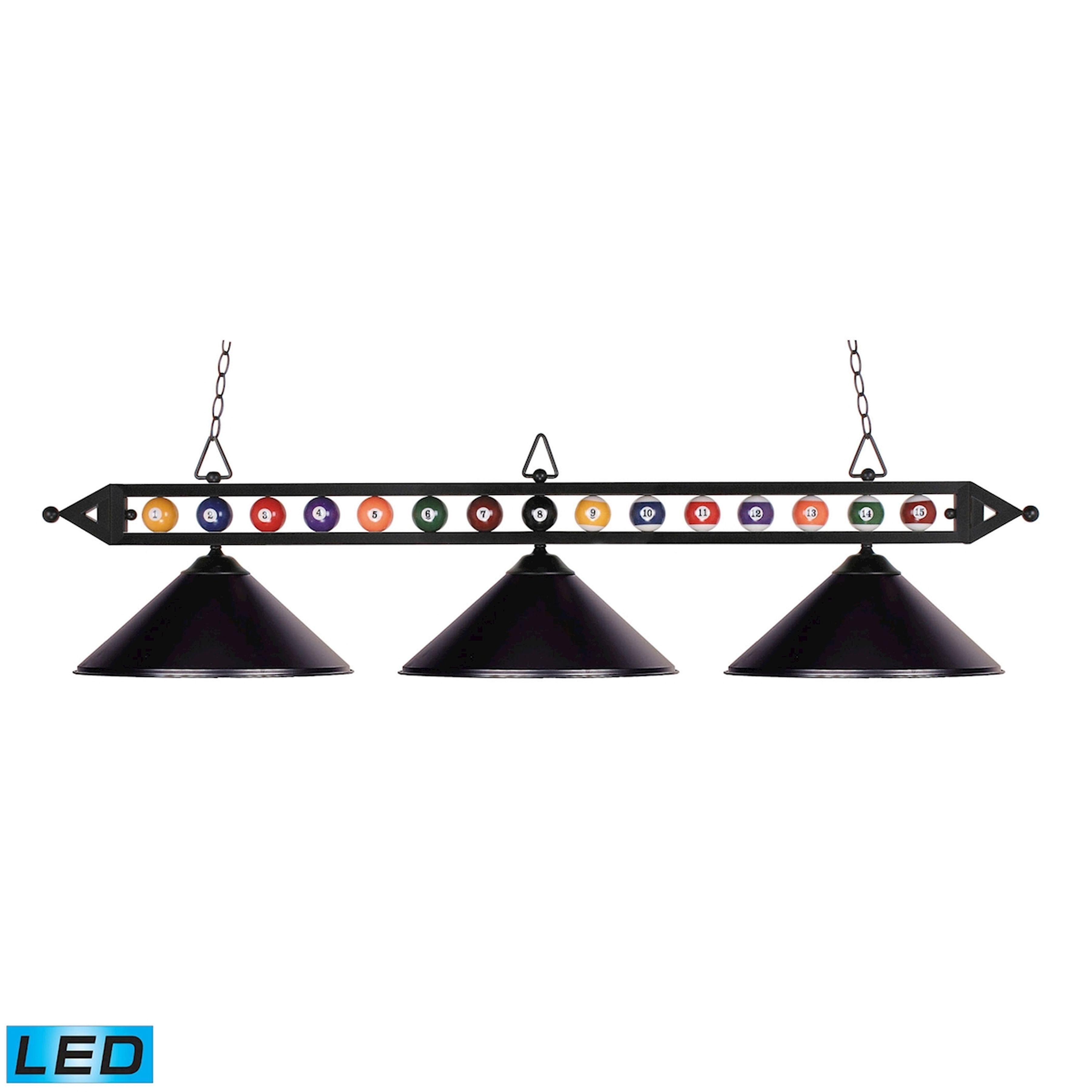 Designer Classics 58'' Wide 3-Light Linear Chandelier - Matte Black - Image 0