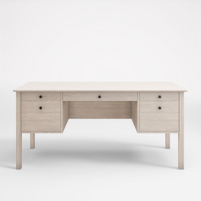 Ainsworth Pickled Oak Executive Desk - Image 0
