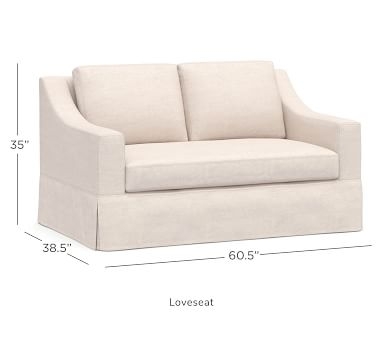 York Slope Arm Slipcovered Sofa 80.5" with Bench Cushion, Down Blend Wrapped Cushions, Performance Everydayvelvet(TM) Buckwheat - Image 4