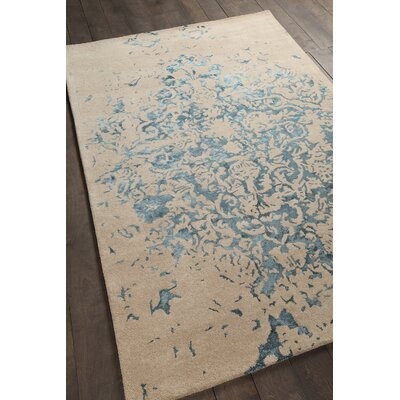 Kassie Patterned Contemporary Tan/Teal Area Rug - Image 0
