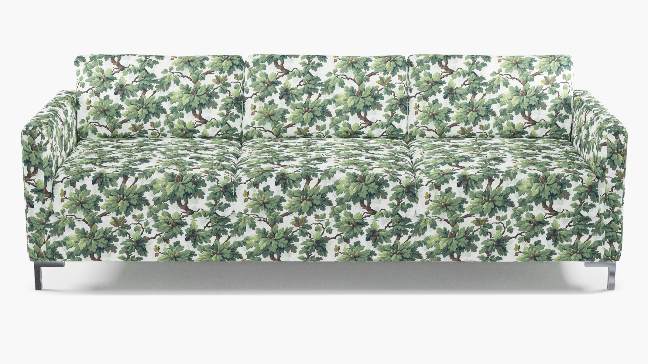 Modern Sofa, Vert Woodland, Chrome L Leg - Image 0