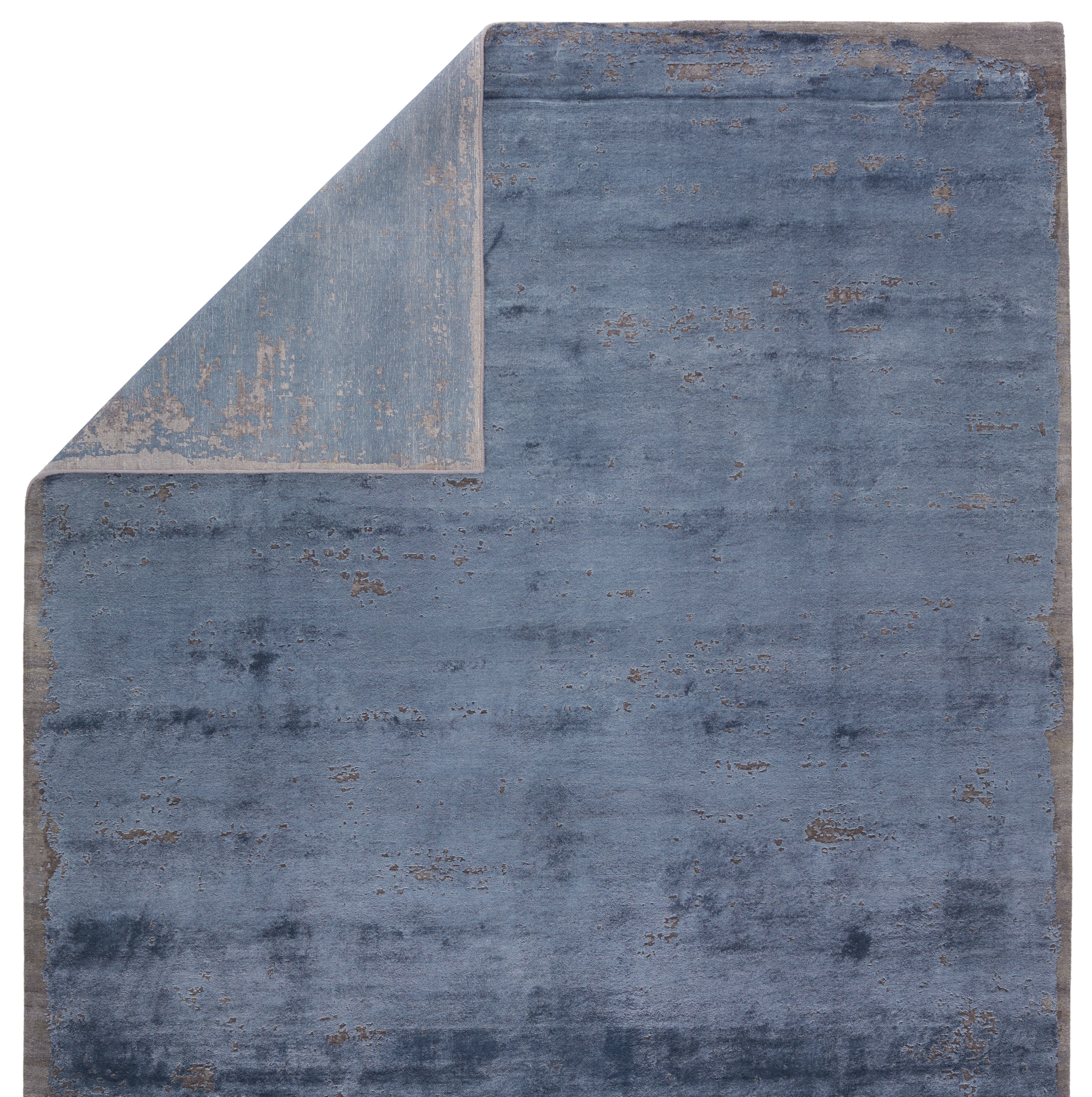 Olga Hand-Knotted Abstract Dark Blue/ Gray Area Rug (9'X12') - Image 2