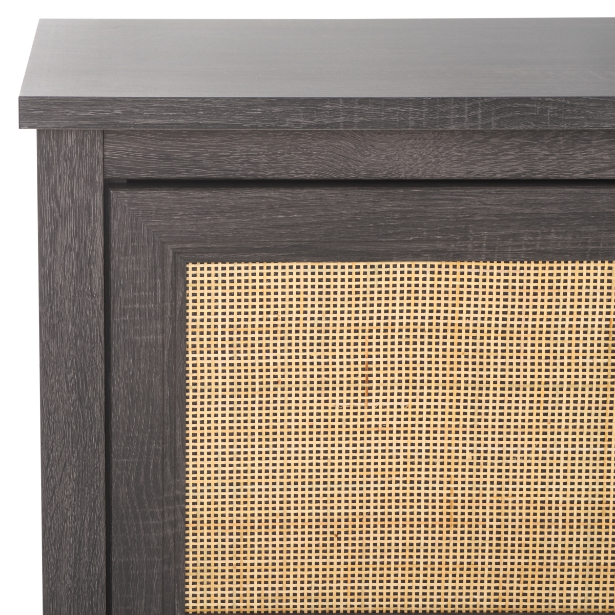 Evane 2 Door Media Stand - Distressed Black / Natural - Safavieh - Image 2