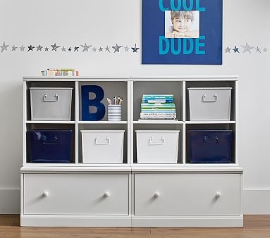 Cameron 2 Cubbies & 2 Double Drawer Base Set, Simply White, Flat Rate - Image 6