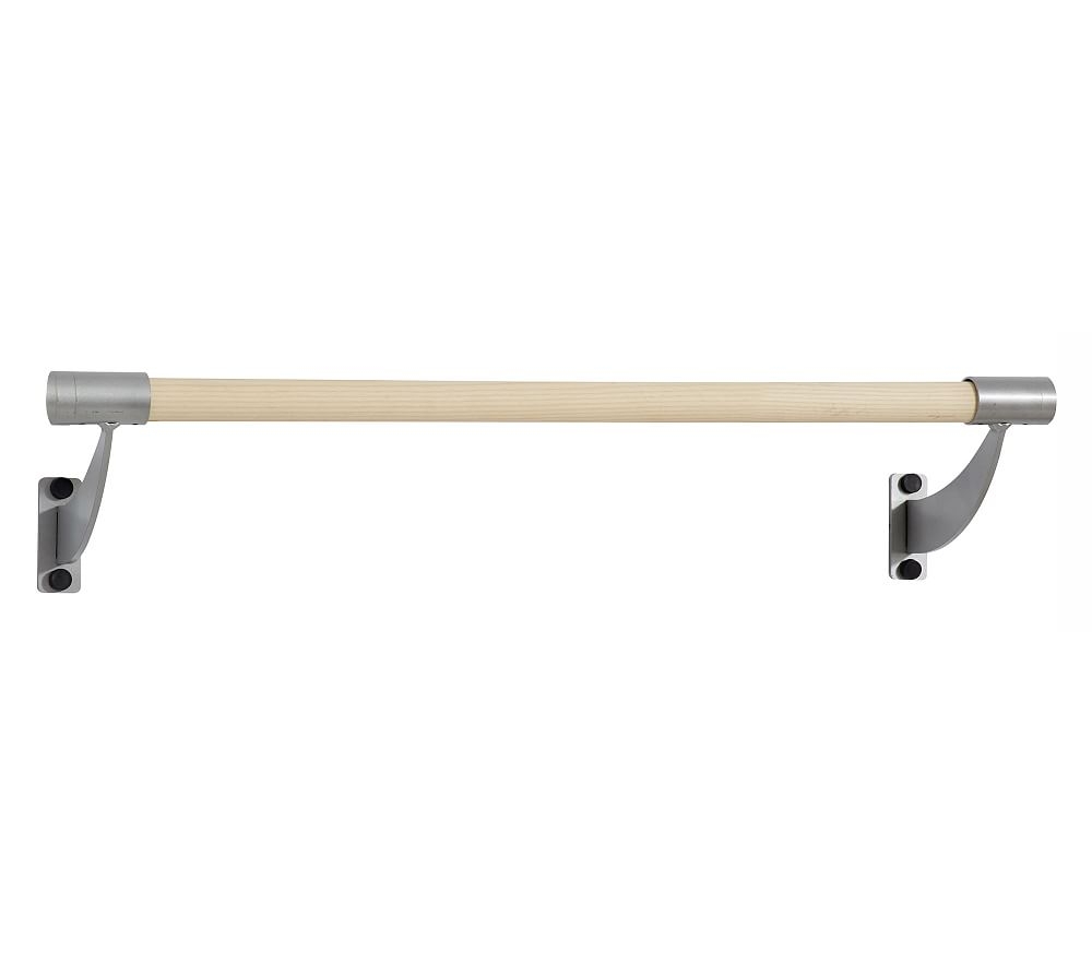 Wall Mounted Ballet Barre, 36", Natural/ Silver - Image 0