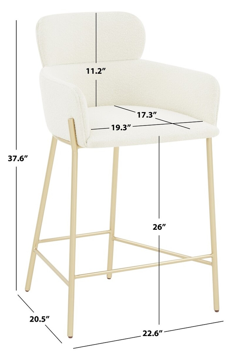 Charlize Boucle Counter Stool - Ivory/Gold - Image 5