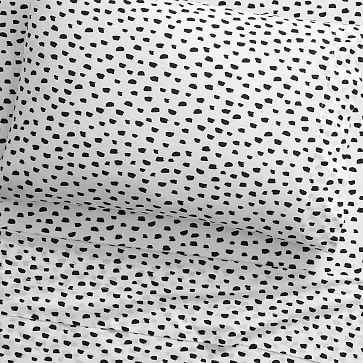 Brushstroke Dot Standard Pillowcase, Black, WE Kids - Image 1