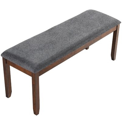 Upholstered Entryway Bench Footstool With Wood Legs - Image 0