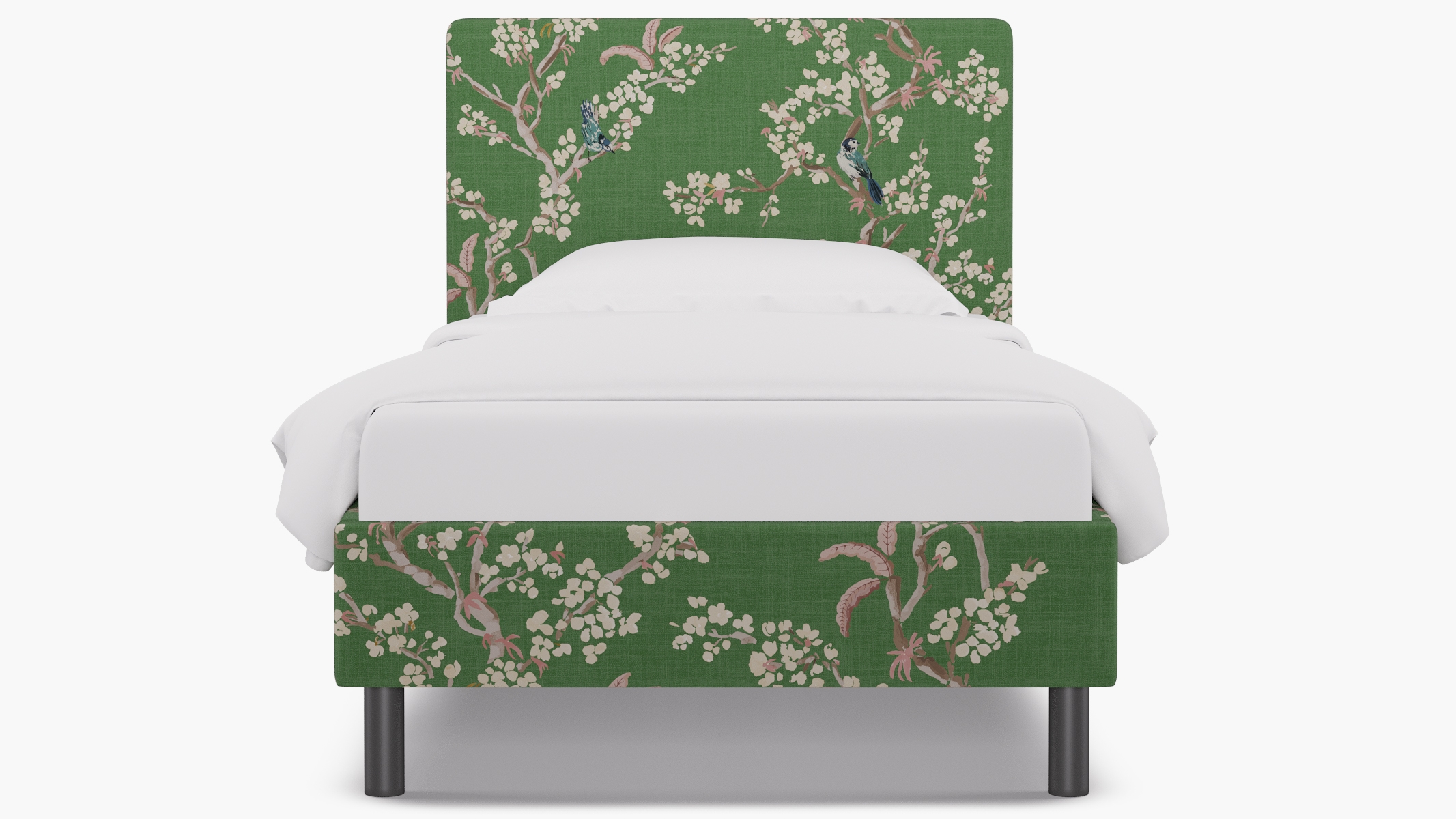 Tailored Platform Bed, Jade Cherry Blossom, Twin - Image 0