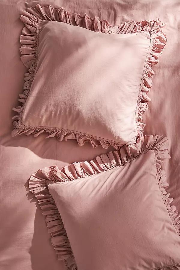 Organic Cotton Spa Sateen Ruffled Euro Sham - Image 0