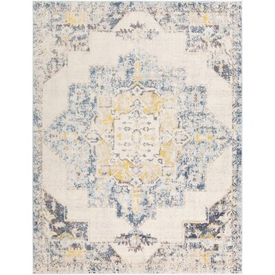 Walker Distressed Oriental Bright Yellow Area Rug - Image 0