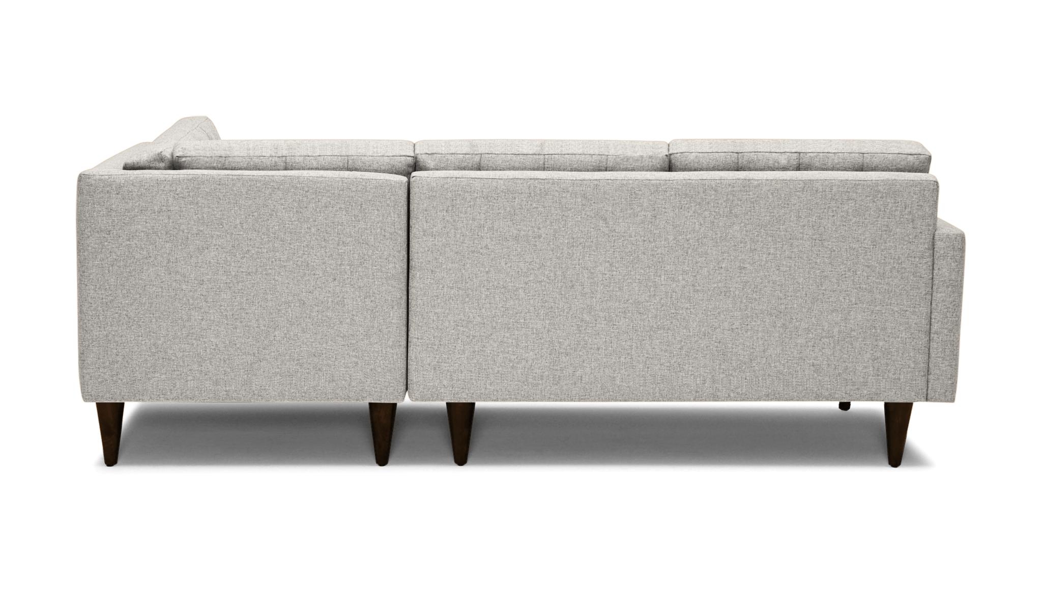 White Eliot Mid Century Modern Apartment Sectional with Bumper - Tussah Snow - Mocha - Right  - Image 3