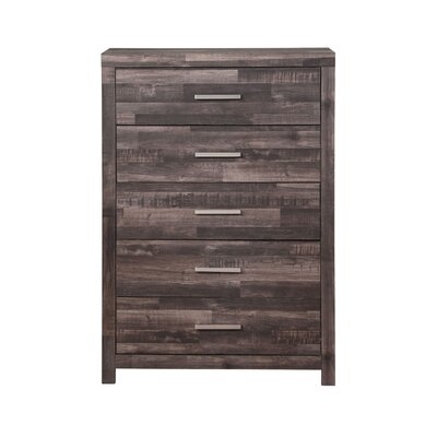 Chest With Rough Hewn Saw Texture And Panel Base, Rustic Gray - Image 0