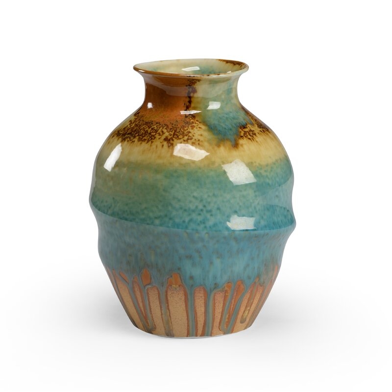 Chelsea House Brown/Blue 10.5"" Ceramic Table Vase - Image 0