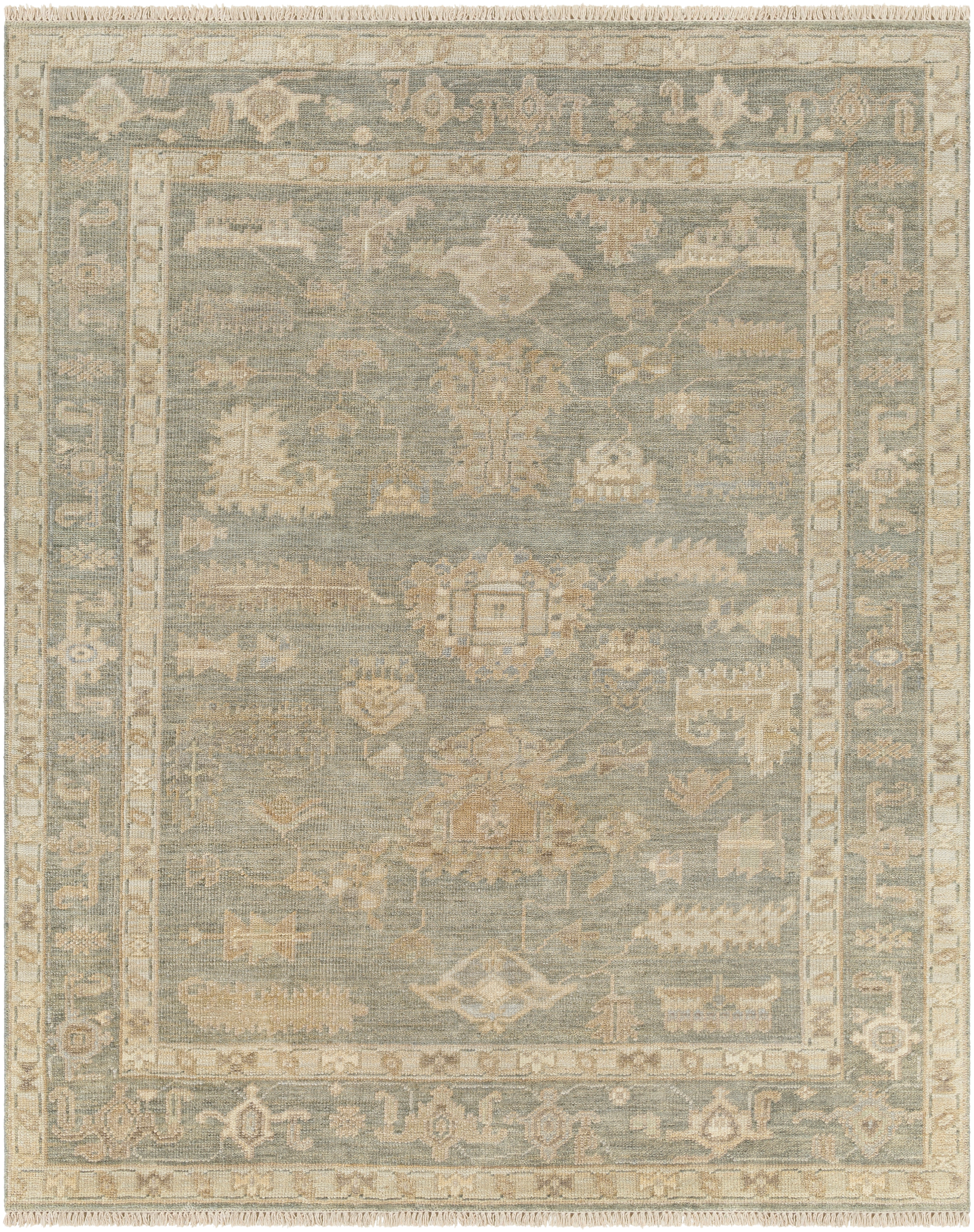 Antalya Beige Indoor 12' x 15' Handmade Rug - Image 0