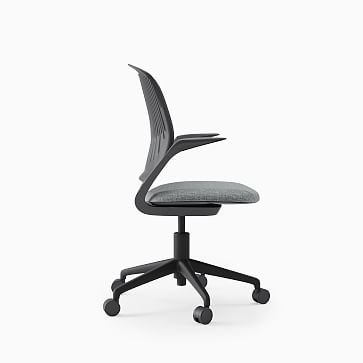 Steelcase Cobi Armed Task Chair, Soft Casters, Near Black Frame, Tweed Multi, Medium Gray - Image 3