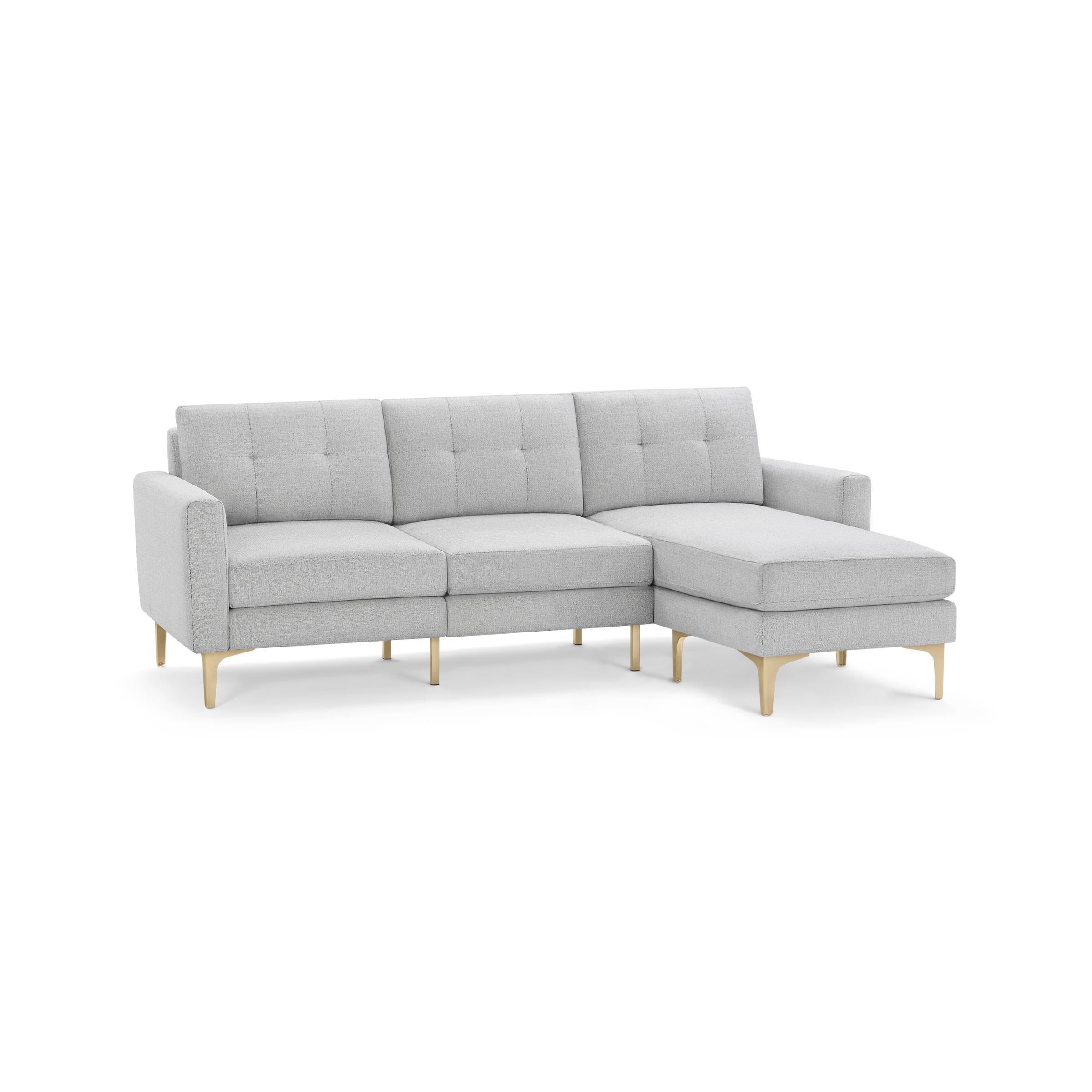 Nomad Sofa Sectional in Crushed Gravel, Brass Legs - Image 0