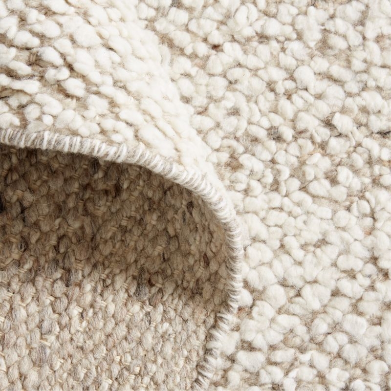 Big Sur Wool Handwoven Light Beige Area Rug 6'x9' - Image 1