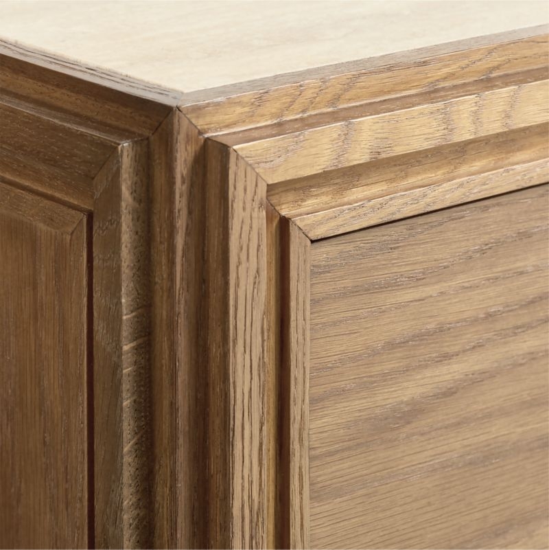 Caldwell 24" Travertine and Brown Oak Wood Nightstand by Jake Arnold - Image 6