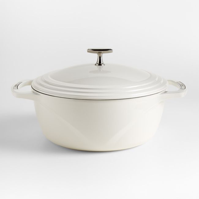 Lodge USA Enamel 7.5-Qt. Cast Iron Dutch Oven in Cloud White - Image 0